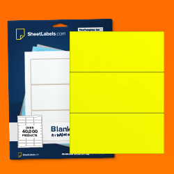 8.5x3.666 Fluorescent Yellow Labels - SL518-FY