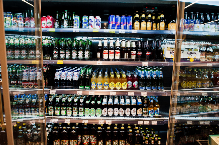 beer aisle in store