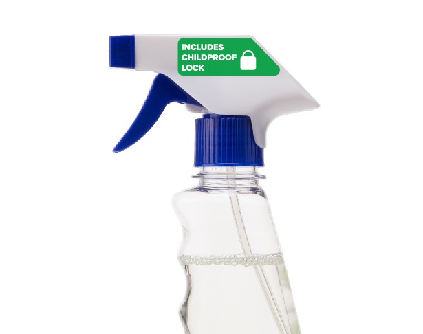 spray bottle with childproof lock