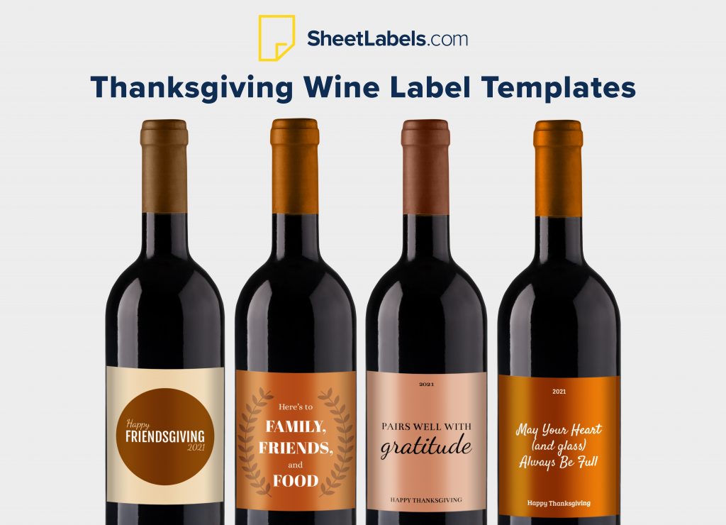 Thanksgiving Wine Label Templates
