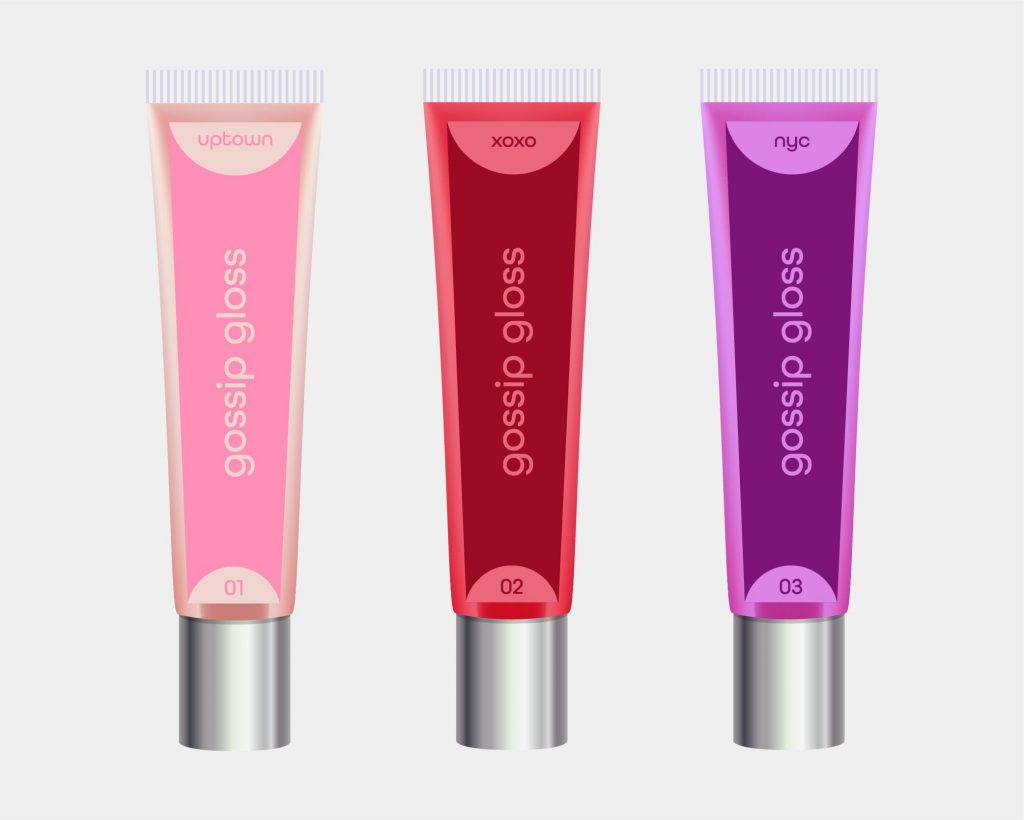 colorful lip gloss labels