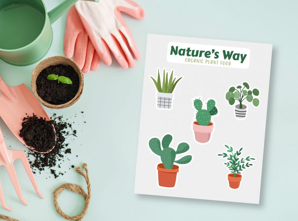 gardening business sticker sheet 