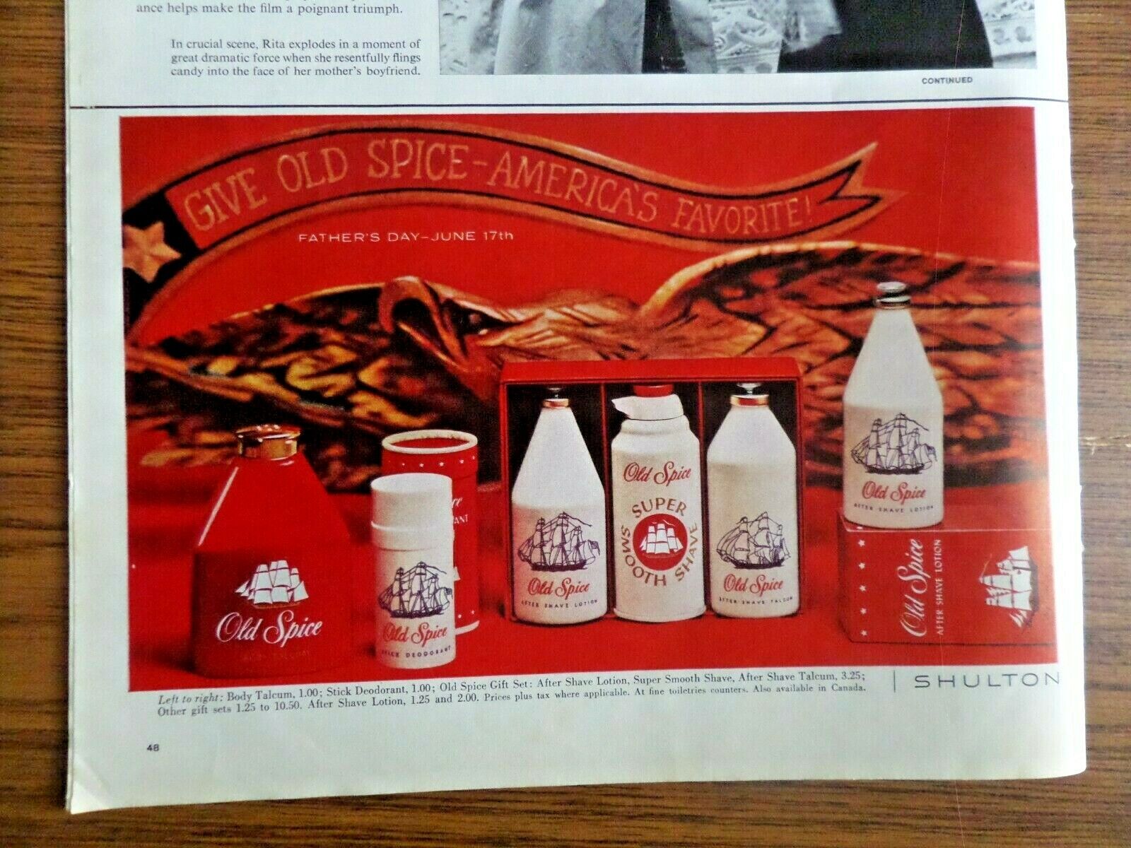 1962 Old Spice Shulton Ad Give Old Spice - America's Favorite