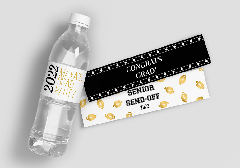 custom graduation party water bottle labels