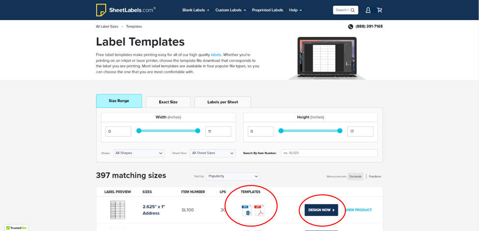 How to find printing templates