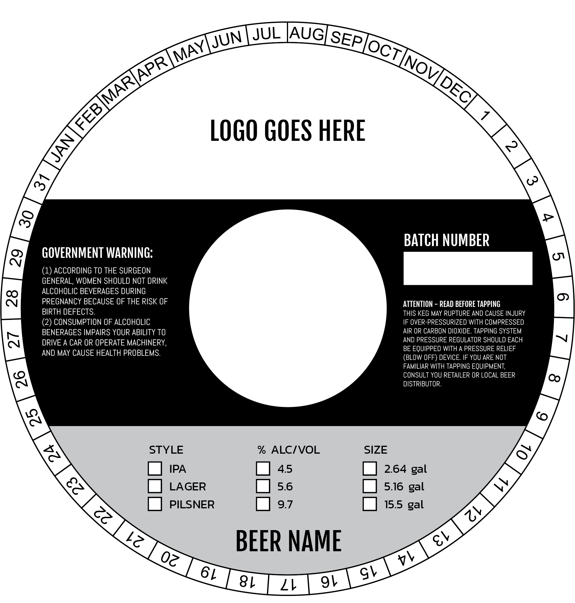 7" Generic Keg Collar