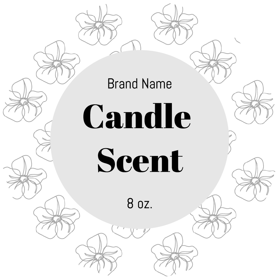 Monochrome Minimal Candle Label Template Custom Product Label Editable  Labels Printable Candle Labels Personalised Candle Label 