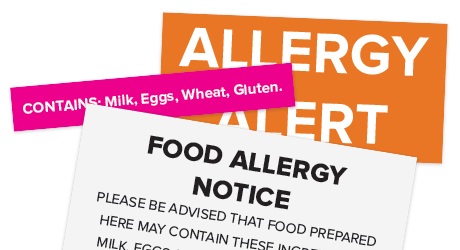 Allergen Warning Label Allergy Labels 40 per A4 sheet 45.72 x 25.4 mm 