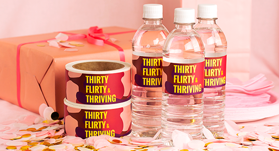 water bottle labels