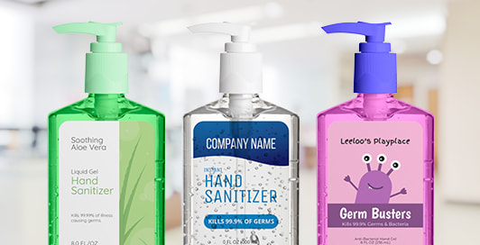Custom Printed Hand Sanitizer Labels