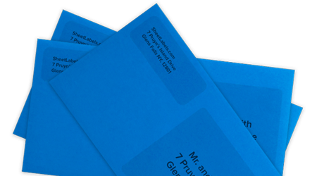 Address Labels on Blue Envelopes