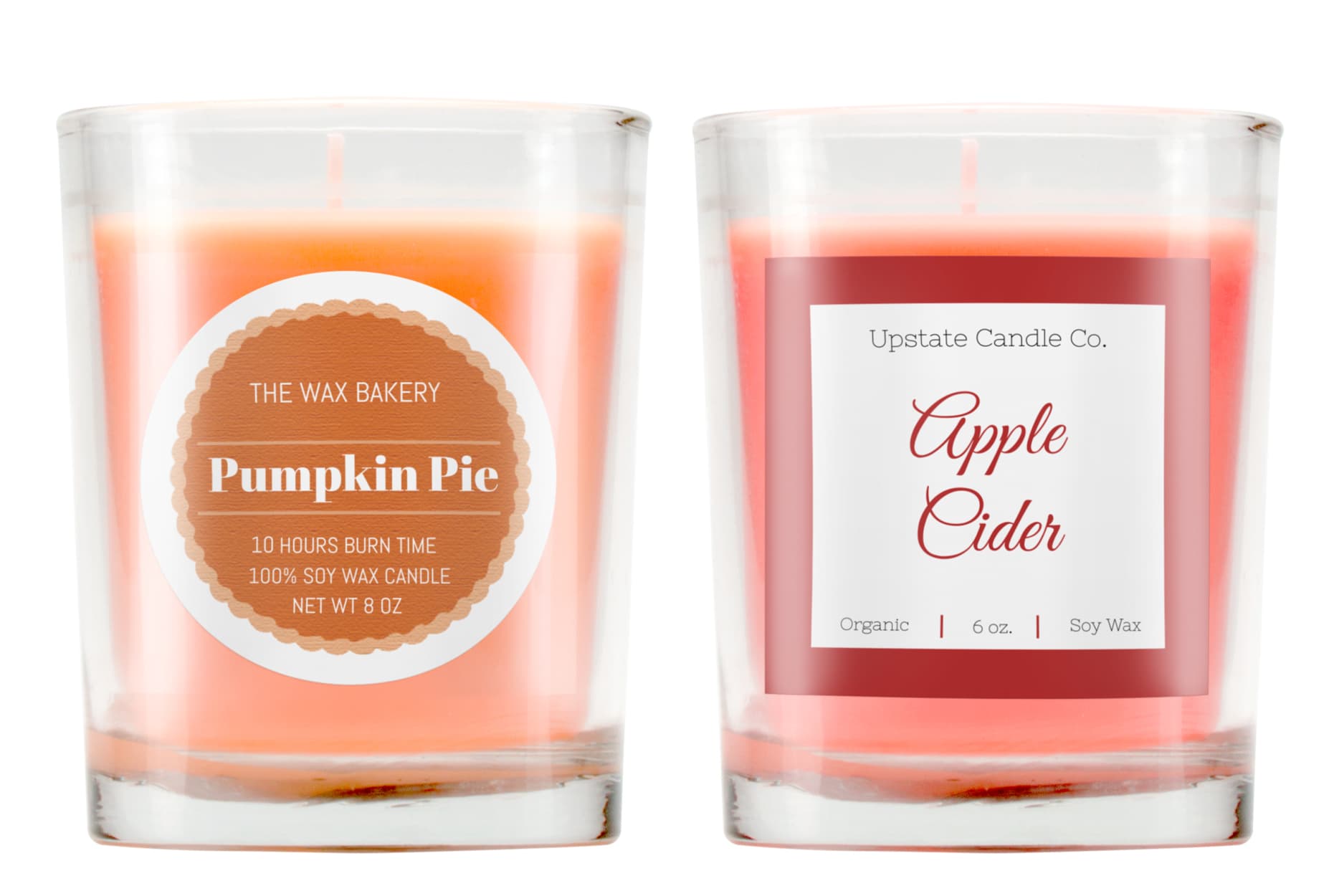 Fall scent candle labels