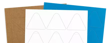 triangle shaped label sheets