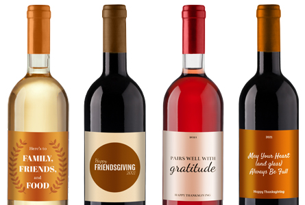 thanksgiving wine bottle labels