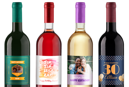 birthday wine bottle labels