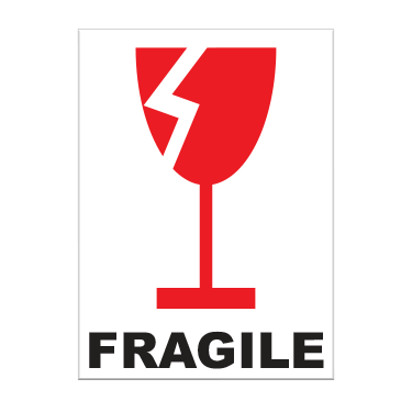 Fragile With Broken Glass Label