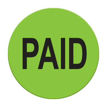 PAID Green Circle Label