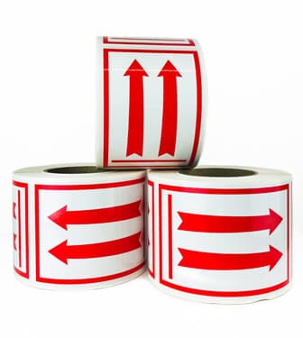 Package Orientation Red Arrow Labels