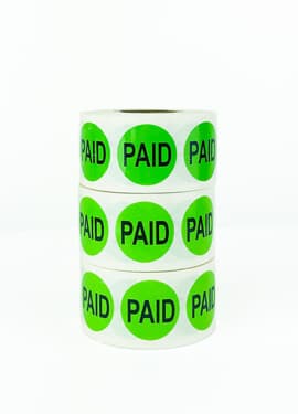 PAID Green Circle Label