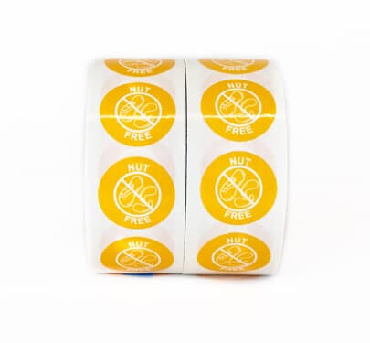 Nut Free Allergy Label