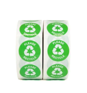 Please Recycle Labels 1000 each per roll size 1" Round Oval STICKERS 